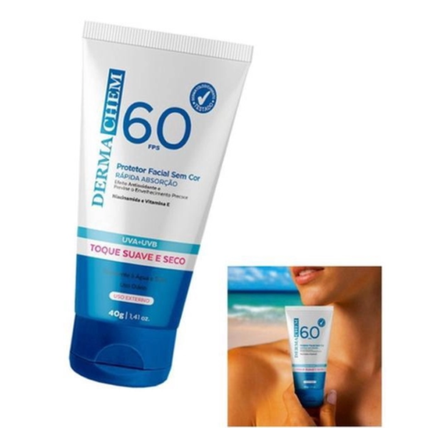 Protetor Facial Solar Dermachem FPs 60  sem cor 40gr - Image 3