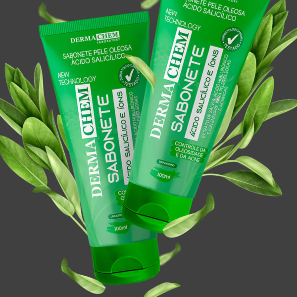 Sabonete Liquido DERMACHEN Pele Oleosa Ácido Salicílico 100ml - Limpeza Controle da Oleosidade e da Acne