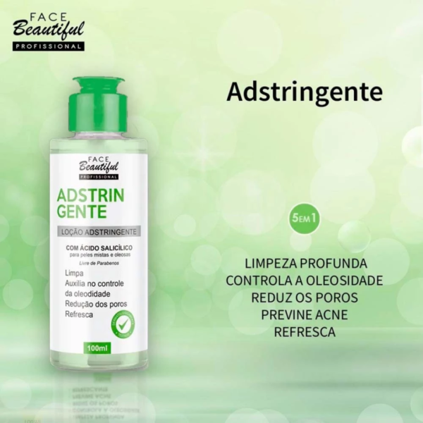 Adstringente Loção Facial Face Beautiful 100ml - com Acido Salicilico para peles mistas e oleosas - Image 3