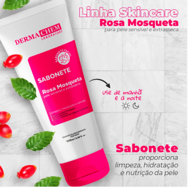 Sabonete Liquido DERMACHEN Rosa Mosqueta Pele Sensivel Extraseca 100ml - Image 6