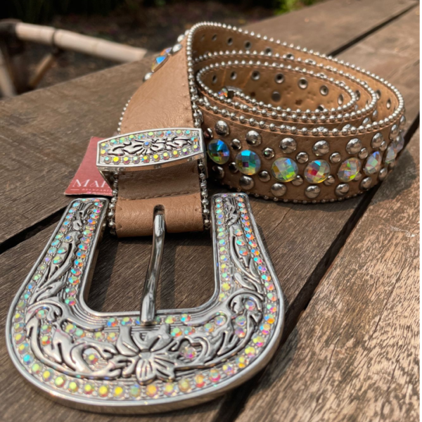 Cinto Feminino Couro Legitimo Country com Pedraria e Strass - Image 4