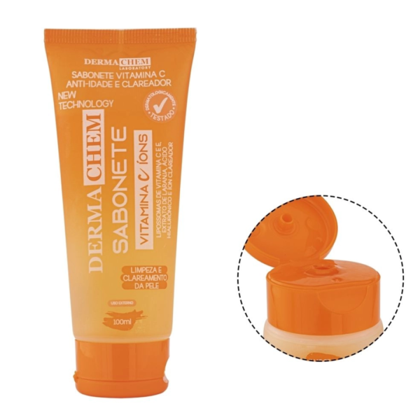 Sabonete Liquido DERMACHEN Vitamina C Anti-Idade e Clareador 100ml - Limpeza e Clareamento da Pele - Image 4