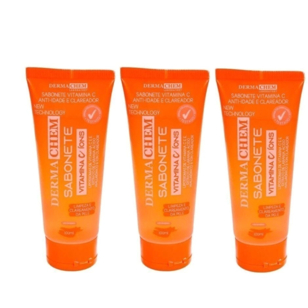 Sabonete Liquido DERMACHEN Vitamina C Anti-Idade e Clareador 100ml - Limpeza e Clareamento da Pele - Image 5