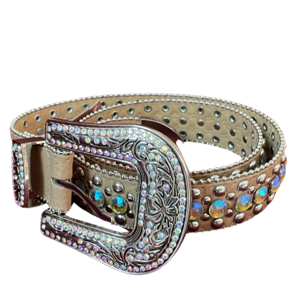 Cinto Feminino Couro Legitimo Country com Pedraria e Strass - Image 8