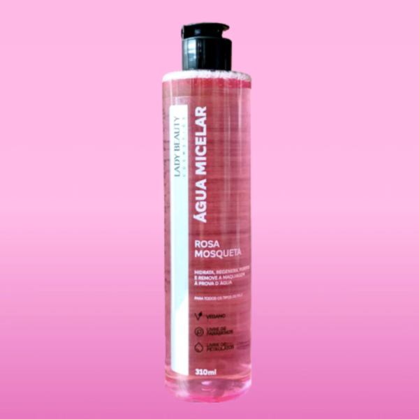 Água Micelar Rosa Mosqueta Limpa e Hidrata Pele Skin Care Lady Beauty 310ml - Image 2