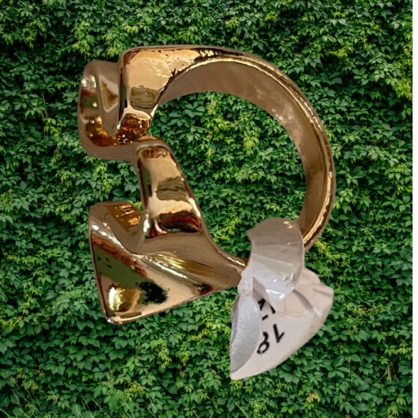 Bijuteria - Anel Metal Dourado Forma Geométrica - Image 4