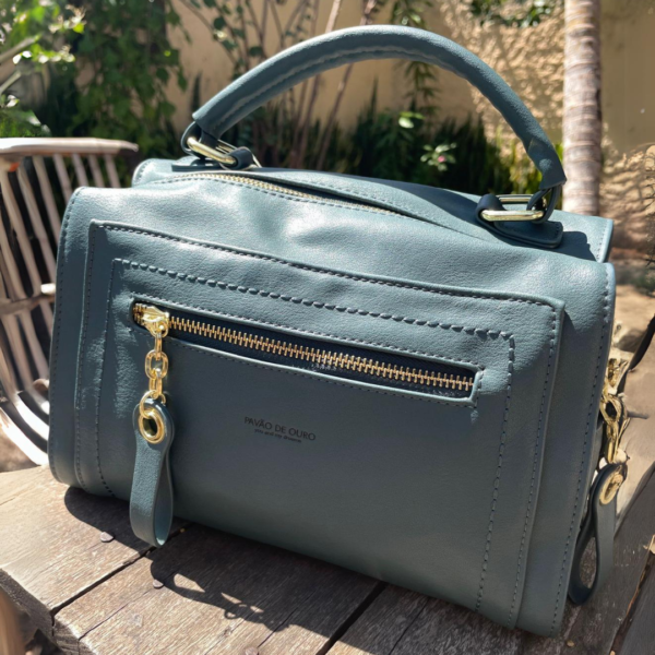 Bolsa Feminina Pavão de Ouro Y1053 100% Poliuretano Azul - Alta Qualidade c/Estilo e Elegancia - Image 3