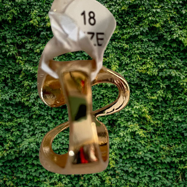 Bijuteria - Anel Metal Dourado Forma Geométrica - Image 5