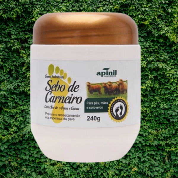 Creme Hidratante Pés e Mãos C Argan e Sebo de Carneiro  Apinil 240gr - Image 3