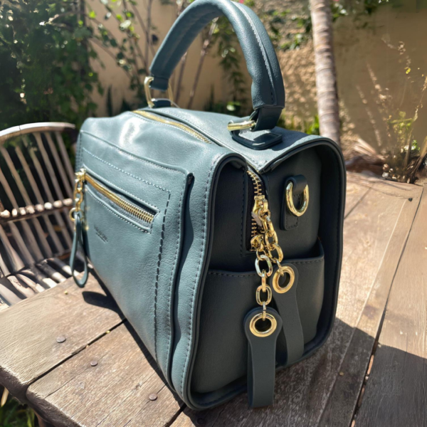 Bolsa Feminina Pavão de Ouro Y1053 100% Poliuretano Azul - Alta Qualidade c/Estilo e Elegancia - Image 5