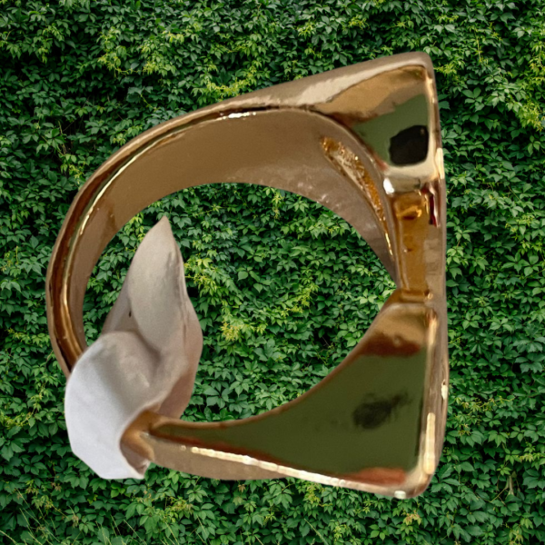 Bijuteria - Anel Metal Dourado Forma Geométrica - Image 3