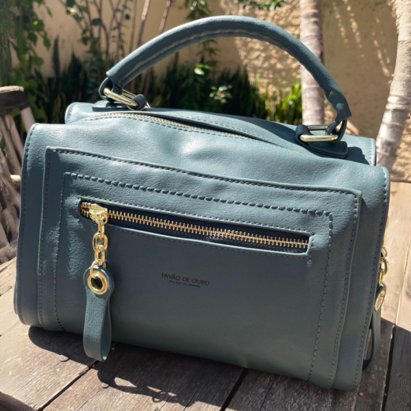 Bolsa Feminina Pavão de Ouro Y1053 100% Poliuretano Azul - Alta Qualidade c/Estilo e Elegancia