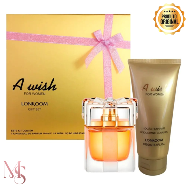 Perfume Importado Feminino Kit A Wish EAU PARFUM 100ml + Loção Hidratante a Wish 150ml Lonkoom - Original